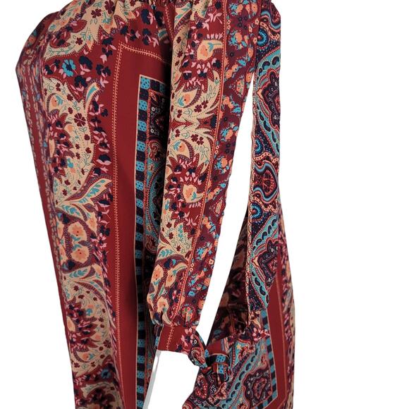 City Triangles Multi Color Open Sleeve Boheimian Vacation Cruise Work Dress L - Picture 2 of 5